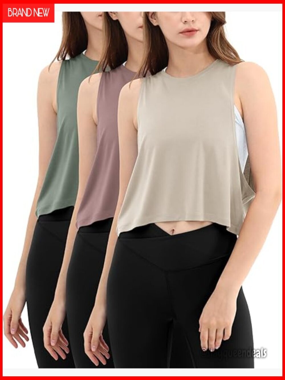 3-Pack Loose Tank Tops Sleeveless Gym Athletic Workout Yoga Shirts